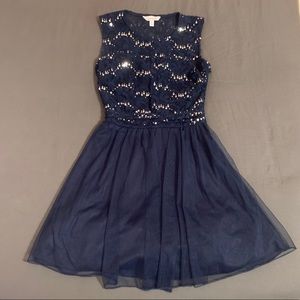 Juniors size 3 navy glitter homecoming dress
